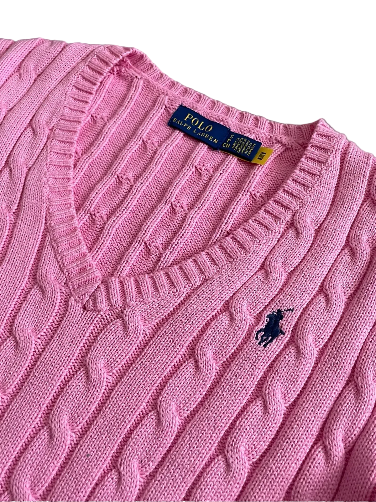 Ralph Lauren Zopfstrickpullover – Rosa (S)