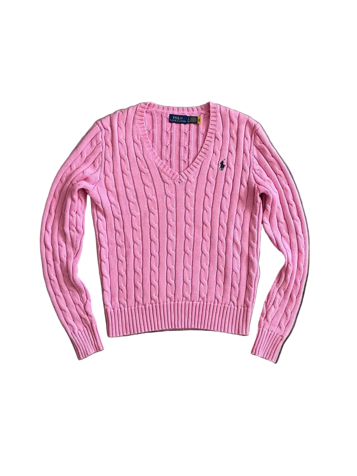 Ralph Lauren Zopfstrickpullover – Rosa (S)