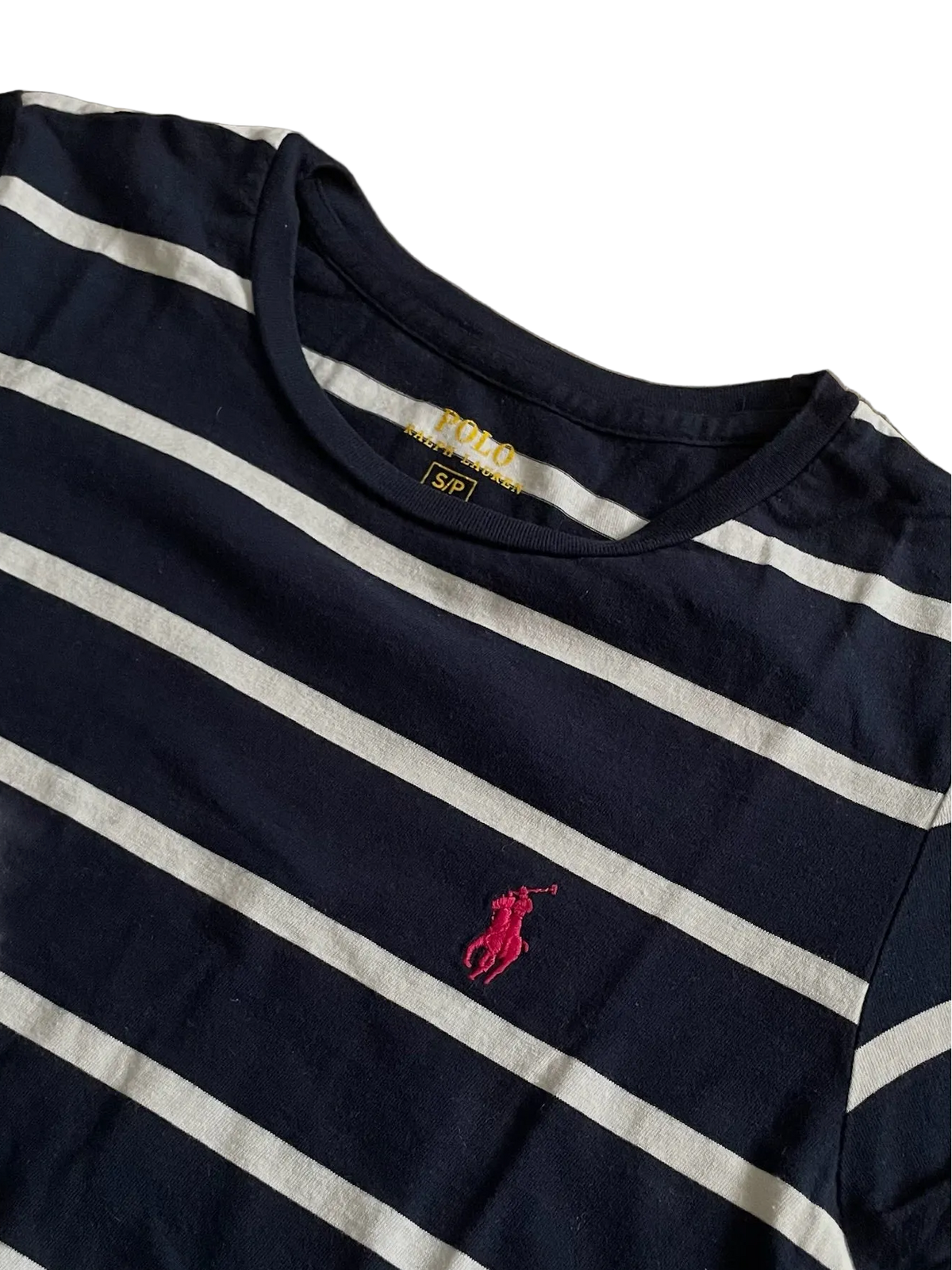 Ralph Lauren Kurzärmeliges T-Shirt - Navy/Weiß gestreift (S)