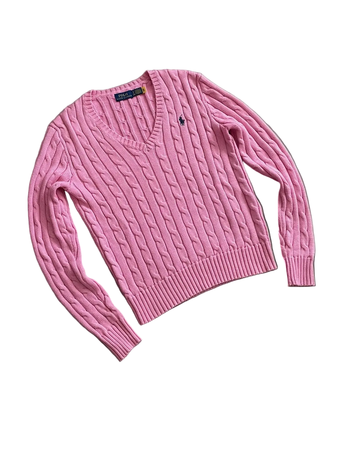 Ralph Lauren Zopfstrickpullover – Rosa (S)